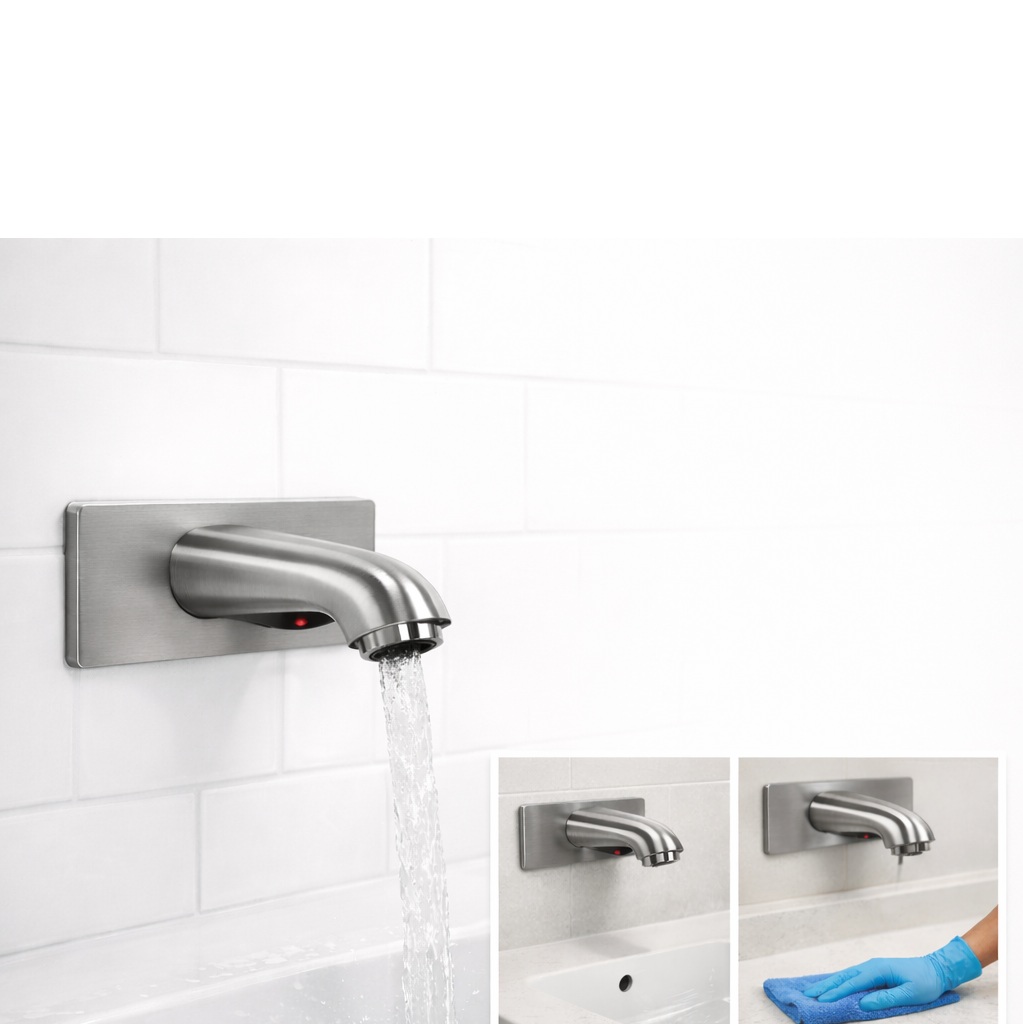 FS1107 wall mounted touchless faucet for commercial office restroom coordination